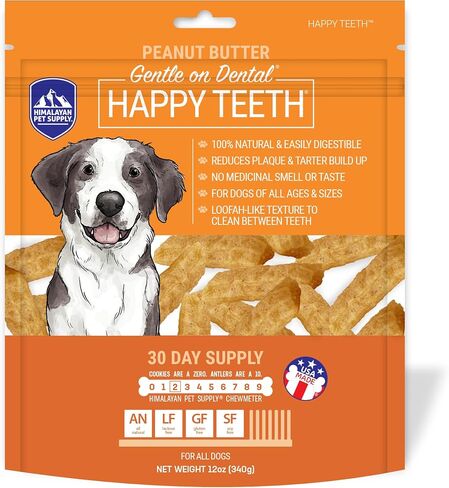 Himalayan Dog Chew Happy Teeth Spinach Dental Chews - Dog Teeth Cleaning, Dental Treats for Dogs, 100% Natural, Digestible, Removes Plaque and Tartar, Gluten, Soy, Lactose Free, 30 Day Supply in Saudi Arabia