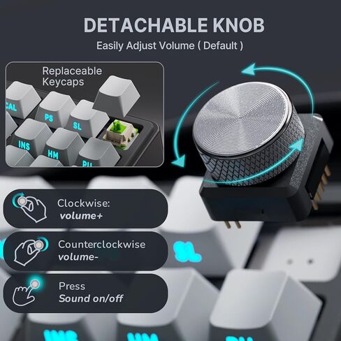 لوحة مفاتيح ميكانيكية لاسلكية RK ROYAL KLUDGE R87 Pro مع مقبض، لوحة مفاتيح ألعاب RGB بنسبة 75 بالمائة مع بلوتوث/2.4G/أوضاع سلكية، غطاء مفاتيح PBT مطبوع جانبيًا، QMK/VIA، مفتاح ماتشا خطي قابل للتبديل السريع in Kuwait