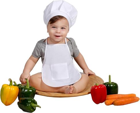 Matissa & Dad newborn photography props baby photoshoot outfits girl boy funny costume knitted chrochet (Baby Chef) in Saudi Arabia