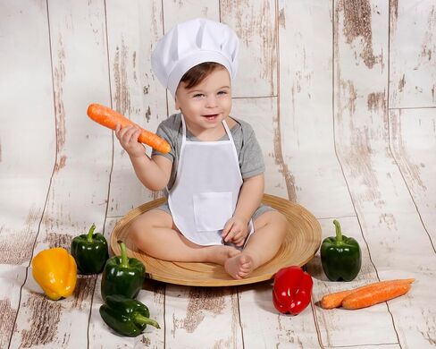 Matissa & Dad newborn photography props baby photoshoot outfits girl boy funny costume knitted chrochet (Baby Chef) in Saudi Arabia