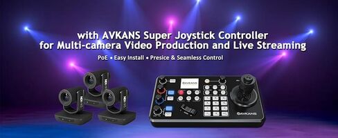 AVKANS Super PTZ وحدة تحكم عصا التحكم في كاميرا IP، لوحة مفاتيح وحدة تحكم كاميرا IP مع عصا تحكم 4D للبث المباشر، تمكين PoE. in Kuwait