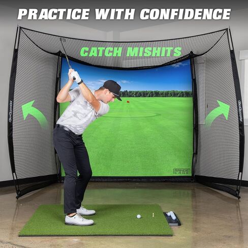 GoSports Range Cage 10 ft x 8 ft Golf Practice Hitting Net with Impact Screen - Driving Range or Simulator Screen in Saudi Arabia