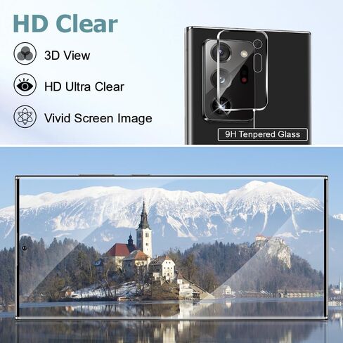 3+2 Pack Galaxy Note 20 Ultra Screen Protector+Camera lens film 9H Hardness Tempered Glass Screen Protector Bubble-Free,Easy Installation,Compatible Fingerprint Unlock,for Samsung Galaxy Note 20 Ultra in Kuwait