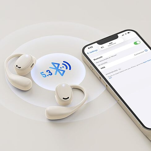 سماعات أذن مفتوحة لاسلكية بلوتوث، سماعات توصيل الهواء، سماعات أذن مفتوحة مع خطافات للأذن للرياضة والجري والتمارين والقيادة لمدة 60 ساعة (أسود) in Kuwait