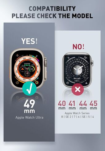 i-Blason Armorbox متوافق مع سوار ساعة Apple [49 ملم] لساعة Apple Watch Ultra، سوار ساعة TPU متين ومتين مع عبوتين من الصدمات [واقي شاشة زجاجي مقوى مدمج]، (أسود) in Saudi Arabia
