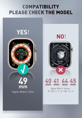 i-Blason Armorbox متوافق مع سوار ساعة Apple [49 ملم] لساعة Apple Watch Ultra، سوار ساعة TPU متين ومتين مع عبوتين من الصدمات [واقي شاشة زجاجي مقوى مدمج]، (أسود) in Kuwait