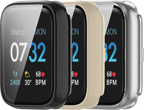 حافظة متوافقة مع غطاء حماية إطار PC iTouch Air 3 مع طبقة من الزجاج المقوى لملحقات واقيات شاشة الساعة الذكية iTouch Air 3 مقاس 44 مم (6 ألوان) in Saudi Arabia