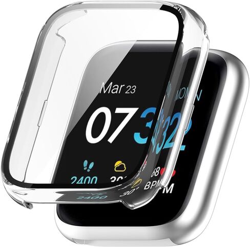 حافظة متوافقة مع غطاء حماية إطار PC iTouch Air 3 مع طبقة من الزجاج المقوى لملحقات واقيات شاشة الساعة الذكية iTouch Air 3 مقاس 44 مم (6 ألوان) in Saudi Arabia