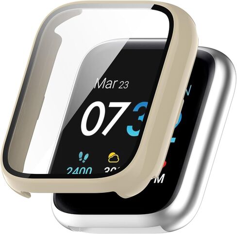 حافظة متوافقة مع غطاء حماية إطار PC iTouch Air 3 مع طبقة من الزجاج المقوى لملحقات واقيات شاشة الساعة الذكية iTouch Air 3 مقاس 44 مم (6 ألوان) in Saudi Arabia