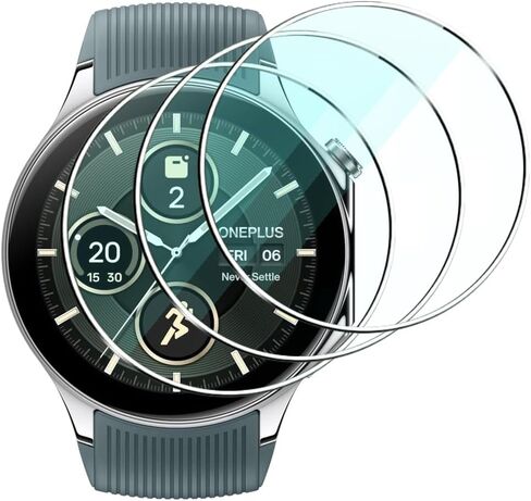 3 عبوات لواقي شاشة الساعة الذكية OnePlus Watch 2، صديق للحافظة، حواف مقوسة 2.5D مقاومة للخدش وخالية من الفقاعات ومضادة لبصمات الأصابع HD شفافة، فيلم زجاجي مقسى لساعة OnePlus 2 in Kuwait