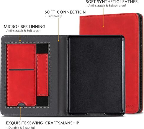 حافظة CoBak مع حامل لجهاز Kindle Paperwhite - غطاء متين من جلد البولي يوريثان مع خاصية التنبيه التلقائي للنوم، وفتحة للبطاقة، وميزة حزام اليد - يناسب جهاز Kindle Paperwhite من الجيل الحادي عشر مقاس 6.8 بوصات إصدار التوقيع 2021 in Saudi Arabia