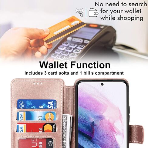 QLTYPRI Wallet Case for Samsung Galaxy S24 FE, Red in Saudi Arabia