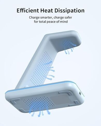 JoyGeek Wireless Charging Station, Wireless Charging Stand, 3 in 1 Charging Station for Apple iPhone 15/14/13/12/11/SE/X/8 Series, iWatch 8/SE/7/6/5/4/3, AirPods Pro 2/Pro/3/2, Woodgrain Color in Saudi Arabia