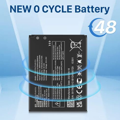 بطارية SHENMZ TLi017D1، بطارية ليثيوم بوليمر بديلة مطورة [2800 مللي أمبير في الساعة] عالية السعة قابلة للتطبيق على TCL Flip Pro VZW-TCL-4056W TLi017D1/TLi017C1 in Kuwait