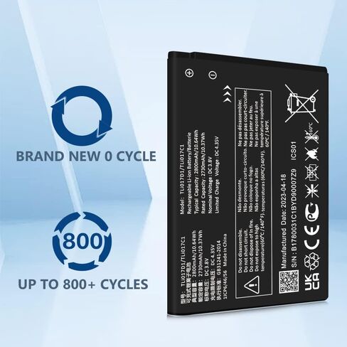 بطارية SHENMZ TLi017D1، بطارية ليثيوم بوليمر بديلة مطورة [2800 مللي أمبير في الساعة] عالية السعة قابلة للتطبيق على TCL Flip Pro VZW-TCL-4056W TLi017D1/TLi017C1 in Kuwait