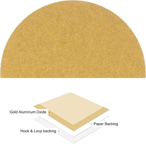 25pcs No Hole Sanding Discs- [ 8 Inch 40 Grit ] Round Hook and Loop Grip Sanding Pads Sheet Sandpaper for Automotive Woodworking Metal Polishing Use| Gold, Aluminum Oxide in Saudi Arabia
