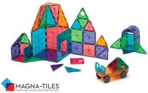 MAGNA-TILES DX مجموعة بناء مغناطيسية مكونة من 48 قطعة، العلامة التجارية الأصلية للبناء المغناطيسي in Kuwait
