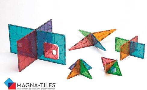 MAGNA-TILES DX مجموعة بناء مغناطيسية مكونة من 48 قطعة، العلامة التجارية الأصلية للبناء المغناطيسي in Kuwait