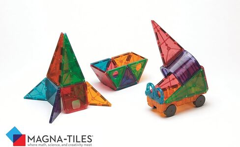 MAGNA-TILES DX مجموعة بناء مغناطيسية مكونة من 48 قطعة، العلامة التجارية الأصلية للبناء المغناطيسي in Kuwait