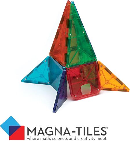 MAGNA-TILES DX مجموعة بناء مغناطيسية مكونة من 48 قطعة، العلامة التجارية الأصلية للبناء المغناطيسي in Kuwait