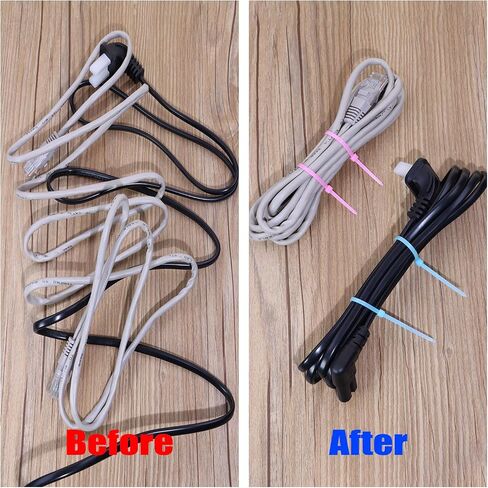 Mini Skater 4 Inch 600Pcs Light Colored Zip Ties Multi-Purpose Self-Locking Nylon Cable Ties for Office Workshop (Silver, Pink, Rose Red, Light Blue, Fluorescent Green, Yellow) in Saudi Arabia
