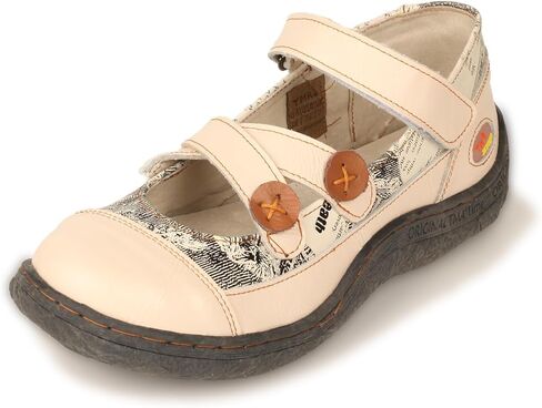 TMA EYES Button Criss Cross Strap Leather Women Flat Shoes in Saudi Arabia