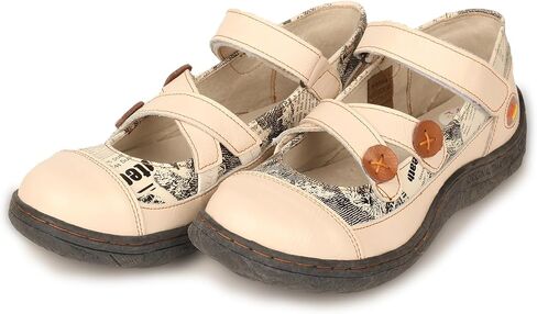 TMA EYES Button Criss Cross Strap Leather Women Flat Shoes in Saudi Arabia