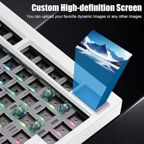 GMK81 75% Keyboard Kit,Hot Swap Bluetooth/2.4G Wireless/Type-C Tri-Mode RGB Mechanical Keyboard with TFT-LCD Screen PCB Gasket VIA Programmable Customized Barebones TKL Gaming DIY Kit (White) in Saudi Arabia