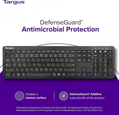 Targus Full-Size Multi-Device Bluetooth Keyboard – 104-Key QWERTY Layout, Connect Up to 3 Devices, Compatible with Chrome OS, Windows, macOS, iOS, and Android (AKB864US) in Saudi Arabia