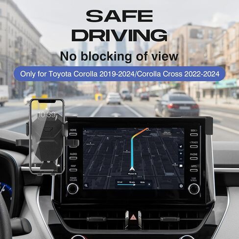 حامل هاتف السيارة لملحقات Toyota Corolla 2019-2024/Corolla Cross 2022-2024، حامل هاتف GPS Corolla قابل للتعديل لشاشة 8 بوصة، حامل هاتف فائق الثبات بدون استخدام اليدين لجميع الهواتف in Saudi Arabia