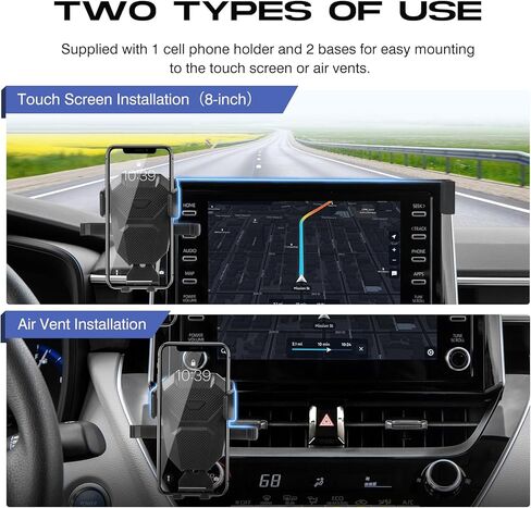 حامل هاتف السيارة لملحقات Toyota Corolla 2019-2024/Corolla Cross 2022-2024، حامل هاتف GPS Corolla قابل للتعديل لشاشة 8 بوصة، حامل هاتف فائق الثبات بدون استخدام اليدين لجميع الهواتف in Saudi Arabia