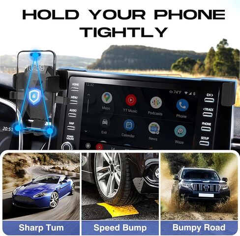 حامل هاتف السيارة لملحقات Toyota Corolla 2019-2024/Corolla Cross 2022-2024، حامل هاتف GPS Corolla قابل للتعديل لشاشة 8 بوصة، حامل هاتف فائق الثبات بدون استخدام اليدين لجميع الهواتف in Saudi Arabia