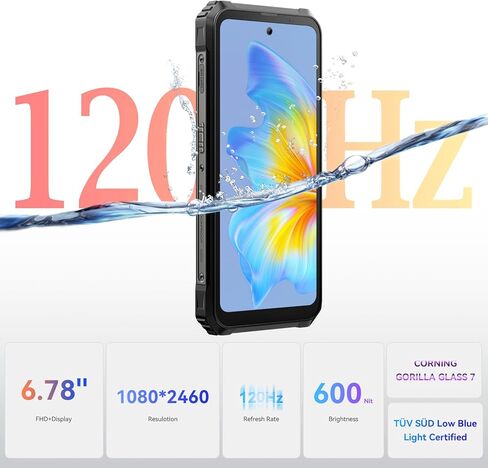 Blackview BL9000 5G هاتف ذكي متين 24 جيجابايت + 512 جيجابايت، 6.78 بوصة 2.4 كيلو 120 هرتز هاتف متين + شاشة خلفية 1.32 بوصة، شحن 120 وات/8800 مللي أمبير، كاميرا مزدوجة 50 ميجابكسل، شريحة 5G الأبعاد 8020، أندرويد 13، بصمة الإصبع/معرف الوجه/NFC in Kuwait