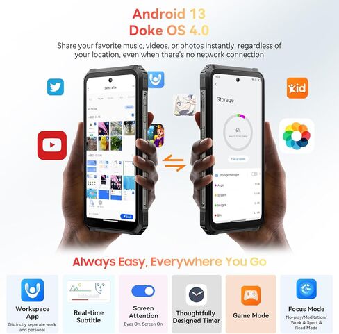 Blackview BL9000 5G هاتف ذكي متين 24 جيجابايت + 512 جيجابايت، 6.78 بوصة 2.4 كيلو 120 هرتز هاتف متين + شاشة خلفية 1.32 بوصة، شحن 120 وات/8800 مللي أمبير، كاميرا مزدوجة 50 ميجابكسل، شريحة 5G الأبعاد 8020، أندرويد 13، بصمة الإصبع/معرف الوجه/NFC in Kuwait