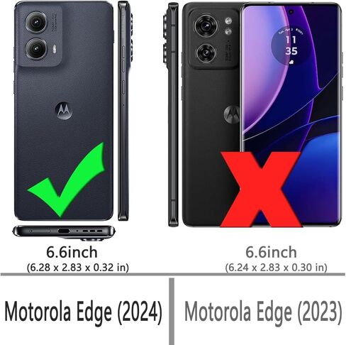 مصمم لجراب Motorola Edge 2024 [تم اختبار السقوط بدرجة عسكرية بطول 16FT] حافظة بمشبك حزام، حماية كاملة للجسم، حماية شديدة التحمل 3 طبقات حافظة متينة هجينة مقاومة للصدمات (أسود) in Kuwait