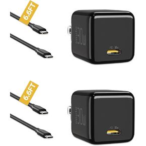 imuto 30W USB C Charger,2 Pack USB C Super Fast Charging Pixel Phone Charger GaN PD PPS for iPad Pro, iPhone 15,14, 13 Pro Max, Pixel, Galaxy S21 S22, MacBook Air & More