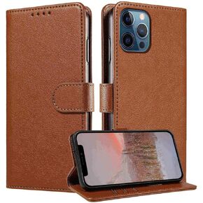 JanCalm for iPhone 12 Case Wallet,for iPhone 12 Pro Phone Case,[RFID Blocking][Card Holder/Cash Slots][Kickstand] Magnetic Clasp Premium Leather Protective Shockproof Flip Cases Cover (Rose Gold)