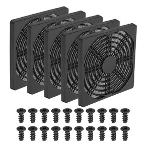 PATIKIL 124mm Computer Fan Filter Grill with Screws, 5 Pack ABS Resin Frame Ventilator Grill Protector Mesh Dustproof Case Cover for Computer, Fan, White