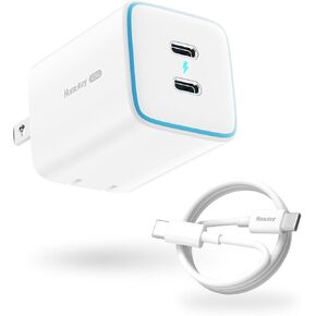 Charger for iPhone 16 15 Super Fast Charging 45W Dual Port USB C Charger Block Type C Charger with 100W USB C Cable for Galaxy S24 Ultra/Note 20, iPhone 16/15 Pro Max, iPad, White