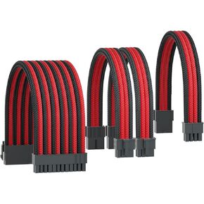 PSU Cable Extension Cable 18AWG ATX 24Pin/EPS 8 Pin/2xPCI-E 8Pin with Cabble Combs（Black/Green） in Saudi Arabia