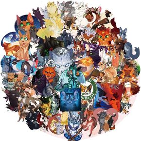 100Pcs Warriors Cats Furry Stickers GMVAESKY for Kids Aldults Teens for Birthday Party Supplies Decoration Water Bottles Laptop Suitcase