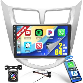 [2+64G] Ohradio Android 13 Car Stereo for Hyundai Accent 2010-2016, Wireless CarPlay Radio Android Auto, 9'' Touch Screen Car Radio GPS Navigation Mirror Link WiFi BT DSP