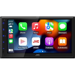JVC KW-M590BT Single Din/Double Din Car Stereo (50W x 4-Ch), L-Shaped Chassis Fits Most Cars, Large 6.8" Hi-Res Touchscreen, AM/FM, Apple CarPlay, Android Auto, Rear Camera Input, USB 2.1 Fast Charge