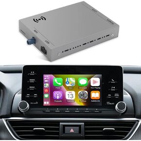 Wireless CarPlay Receiver SmartBox for 7-inch Non-Touchscreen Honda Accord 10th Carplay Interface Retrofit kit Decoder, Support Android Auto, Mirror Link, Reverse Camera, USB Drive, SWC