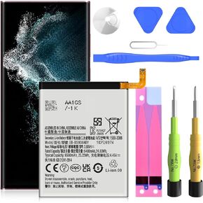 SHENMZ S22 Ultra Battery, [2024 New Upgrade] 6500mAh High Capacity New 0 Cycle Li-Polymer Battery Compatible with Samsung Galaxy S22 Ultra 5G SM-S908U SM-S908N SM-S908W EB-BS908ABY with Repair Tools in Kuwait