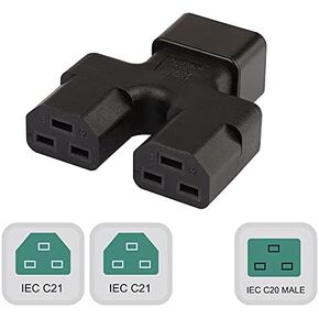 C14 to C15+5-15R AC Power Adapter, 2500W, CE/ROHS compliant, Male to Female in Saudi Arabia