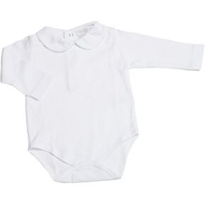 Kissy Kissy - Basic LS Bodysuit Bebe Collar - White