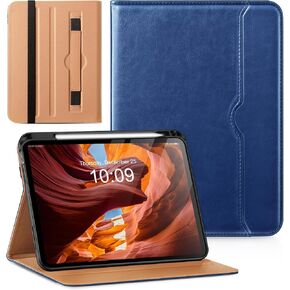 Akkerds for iPad 10th Generation Case 10.9 Inch 2022 with Pencil Holder, Protective Leather Business Stand Cover for 10th Gen iPad Case, Auto Wake/Sleep & Multiple Angles, Brown