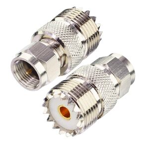 Boobrie 2-Pack F Male to UHF Female SO239 Coaxial Adapter UHF SO-239 to F Type Antenna Connector for TV Antenna RG-6 Cable Wireless LAN Devices Wi-Fi Radios External Antenna