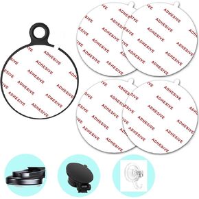 4 Pack 2.76"(70mm) [EASY TO PEEL OFF] Very High Bond Sticky Adhesive Replacement,Circle Double Sided Pads Gule for Dashboard / Windshield Suction Cup Car Phone Holder Cellphone Cradle Mounts (White)
